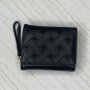 Heart Embroidered Bi-Fold Faux Leather Wallet‎